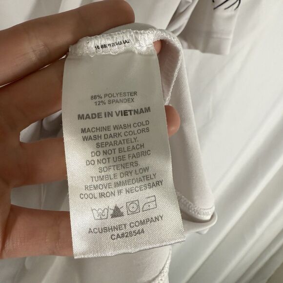 FootJoy Polo Men's Large White Blue Striped Short Sleeve Collared Stains - Picture 8 of 13